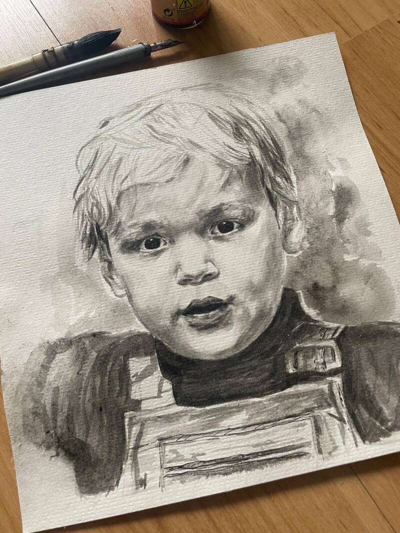 Portret in inkt