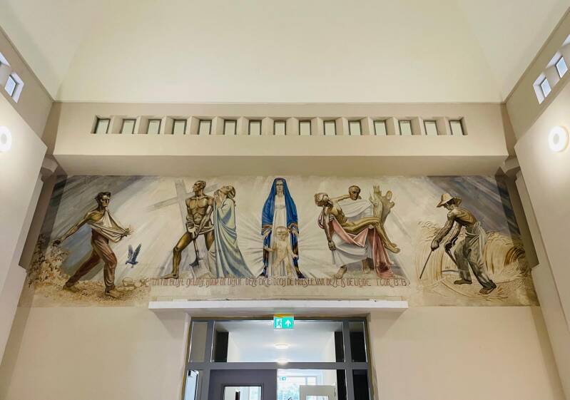 Restauratie muurschildering Marius Richters - namens T. Nijhoff