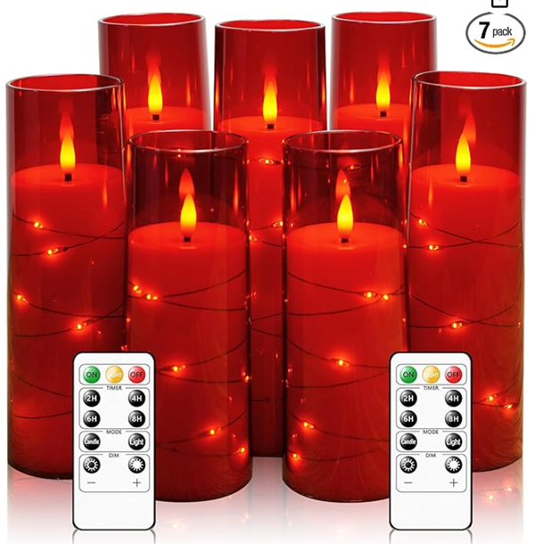 Flameless Candles with Embedded Star String