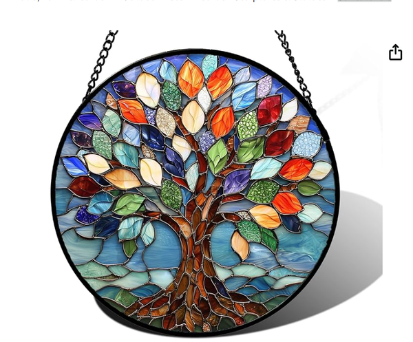 DASTOLL Stained Glass Window Hanging