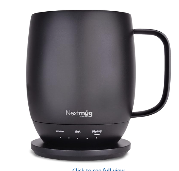 Nextmug - Temperature-Controlled, Self-Heating Coffee Mug (Black - 14 oz.)