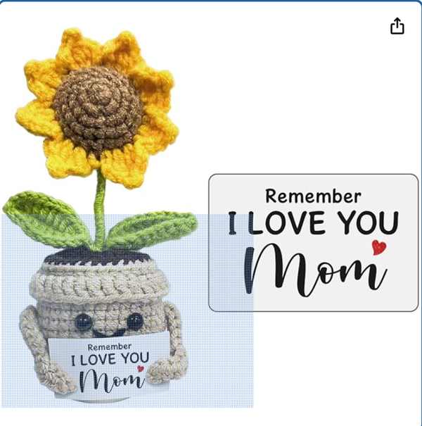Mini Birthday Gifts for Mom, Mom Gifts from Daughters Remember I Love You MOM, Handmade Crochet