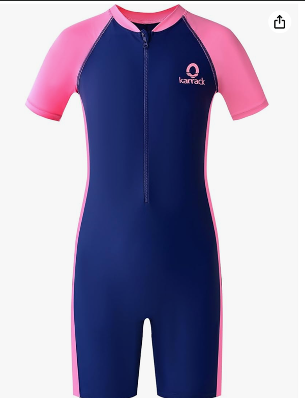 karrack Girls and Boys One Piece Rash Guard Swimsuit Kid Water Sport Short