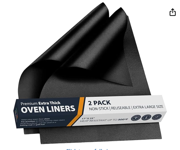 Oven Liners for Bottom of Oven - 2 Pack Large Heavy Duty Mats, 17”x25”