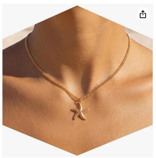 Shell Starfish Necklace for Women,