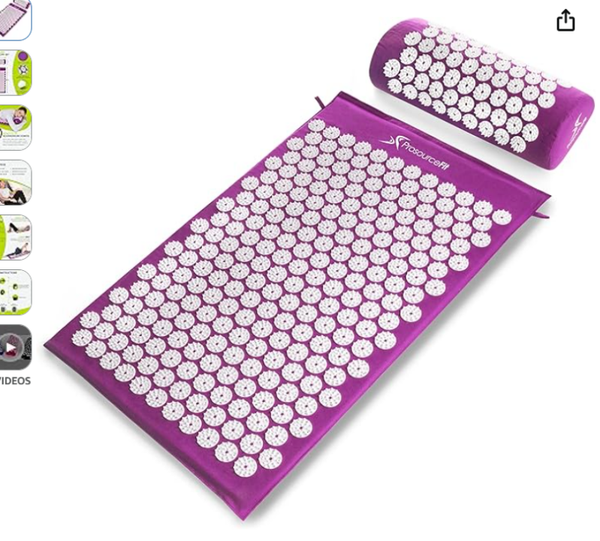 ProsourceFit Acupressure Mat and Pillow Set for Back/Neck Pain Relief and Muscle Relaxation