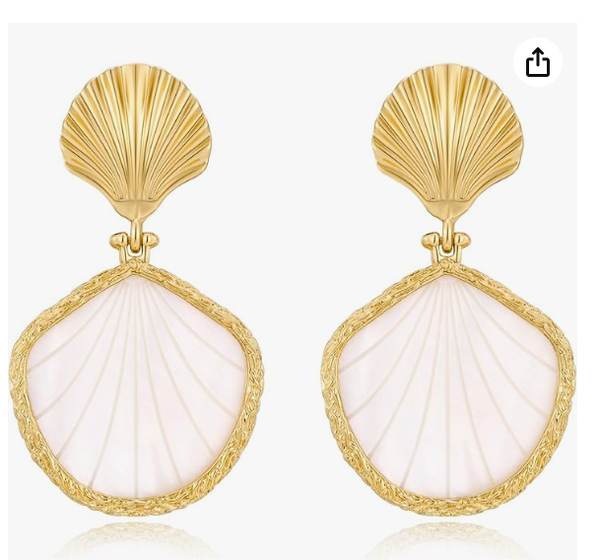 LILIE&WHITE Gold Shell Fish Earrings For Women Chic Summer Beach Seashell Fashion Jewelry