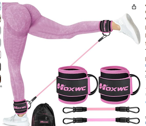 Ankle Resistance Bands with Cuffs, Ankle Bands for Working Out, Ankle Resistance Band for Leg,