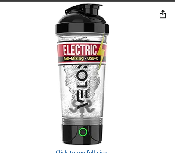 VELOMIX Electric Protein Shaker Bottle - 24 oz | USB-C Rechargeable | Leak Proof
