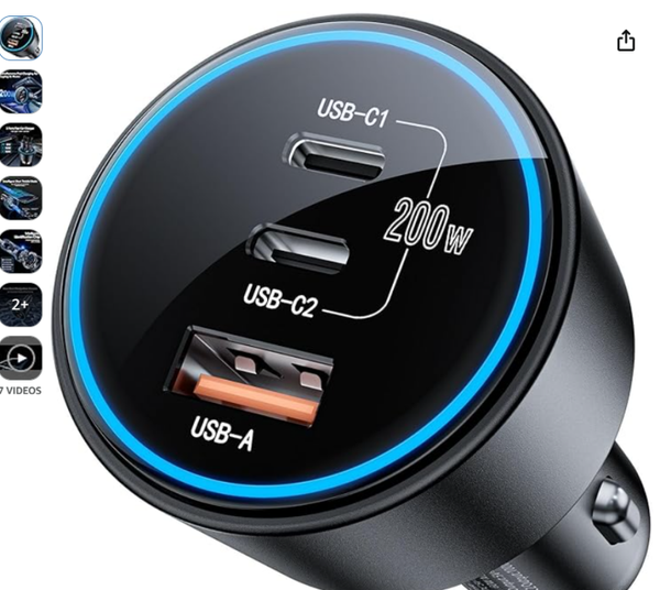 USB C Car Charger Fast Charging 200W
