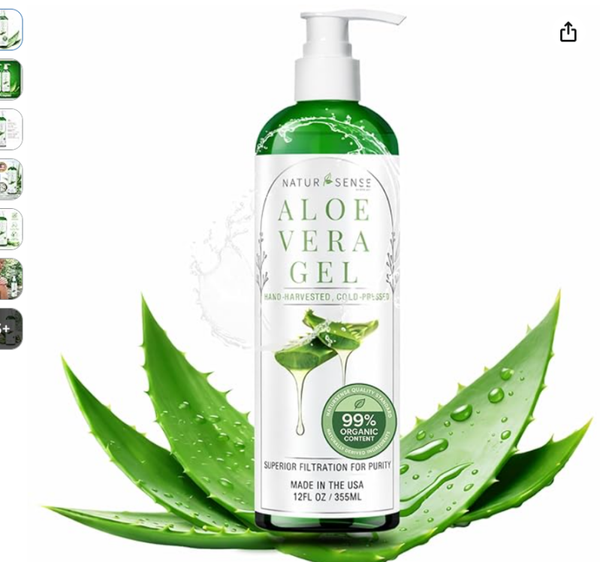 NaturSense 99% Organic Aloe Vera Gel for Face, Hair