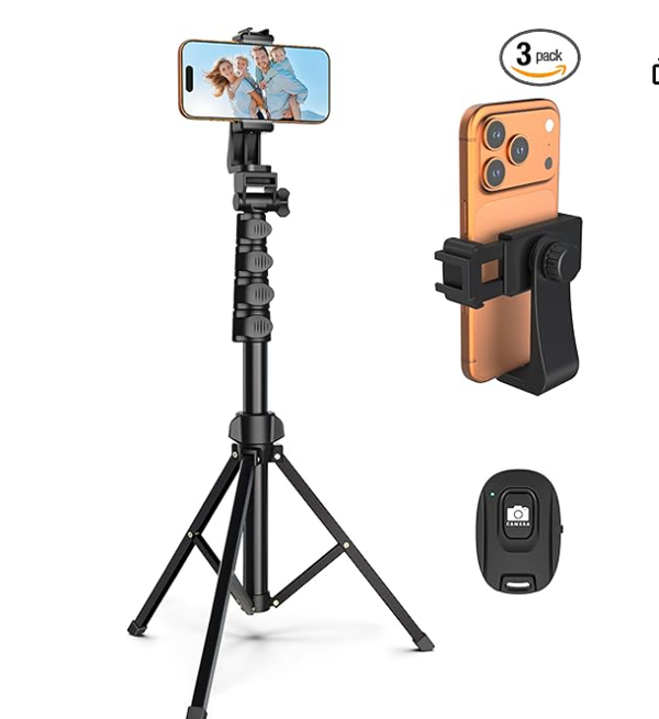 Liphisy 64” Tripod for Cell Phone & Camera, Phone
