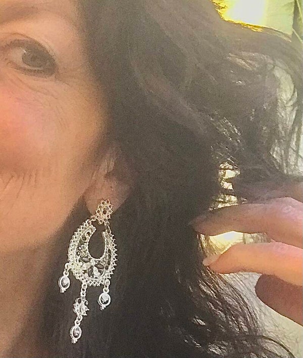 Oorhangers Bohemian Strass Zwart