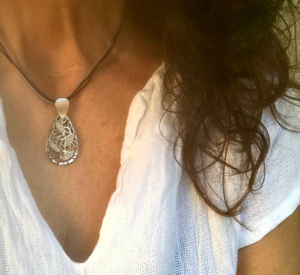 Koord Ketting Blad Aan Koord grijs