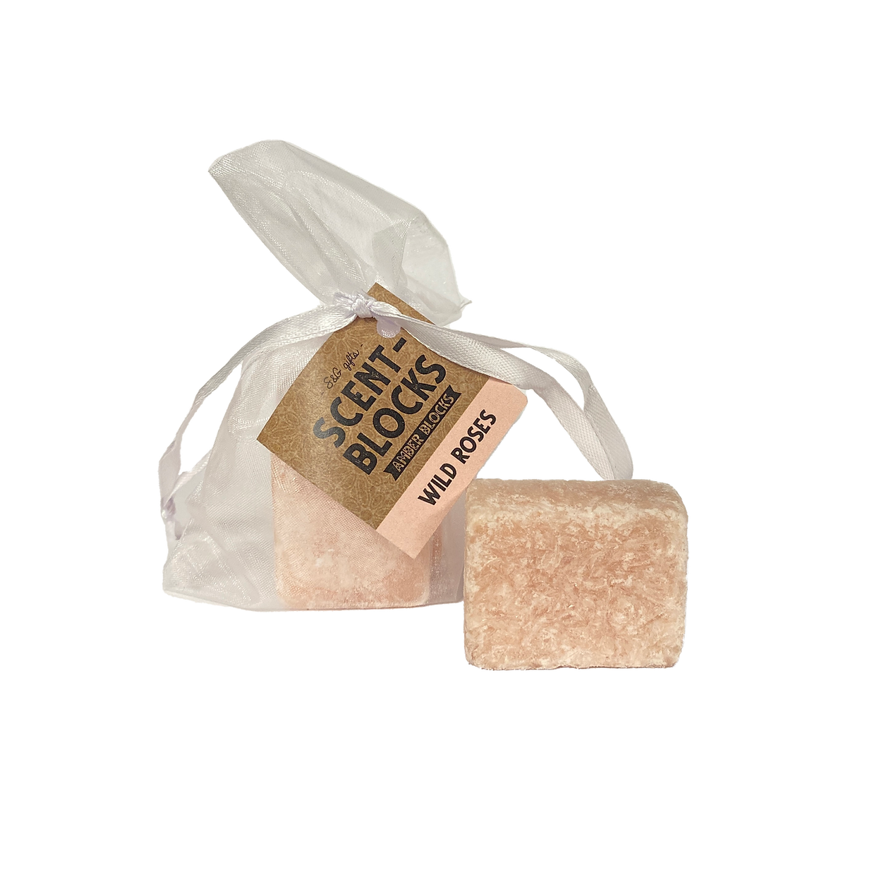 2 Geurblokjes in organza zakje Wild Roses