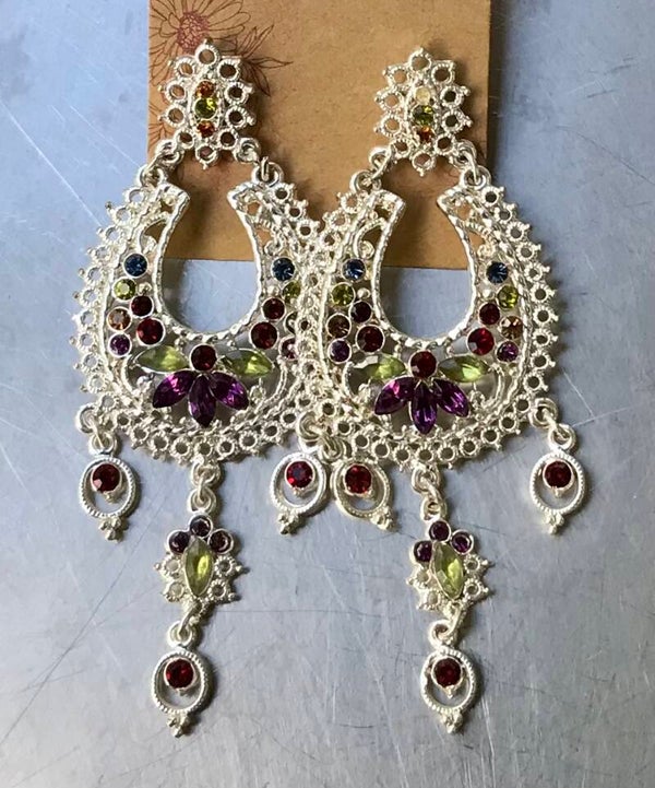 Oorhangers Bohemian Strass Paars