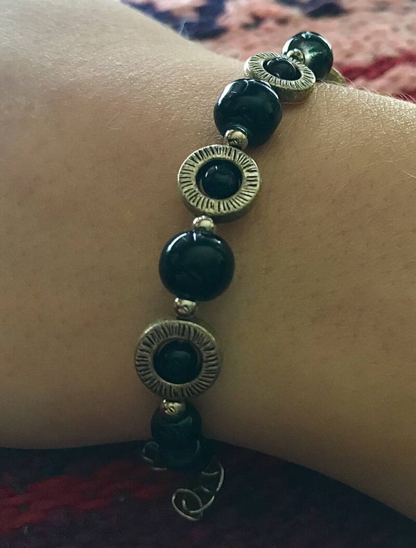 Kralen Armbandje Zwart Rond