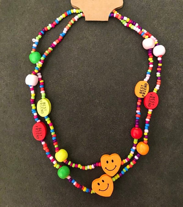 Setje 'Best Friend' kettinkjes Oranje Hartjes