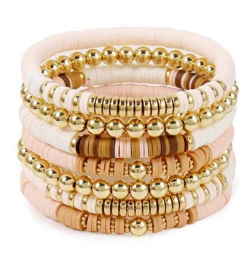 Armbandenset Brown Pink 7 stuks