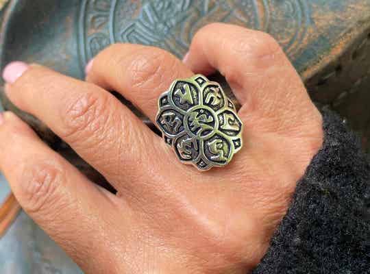 Boho Ring Messing Lotus