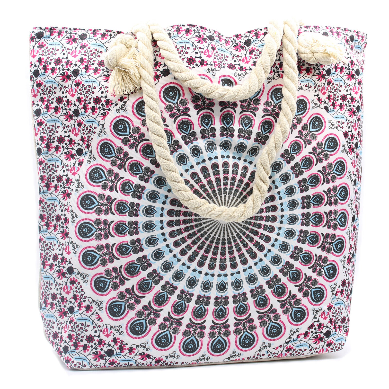Fuchsia Pink Mandala Shopper/Strandtas