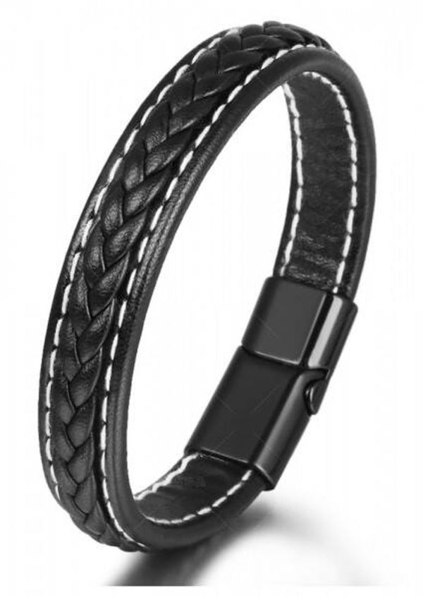 Herenarmband Can Zwart Wit