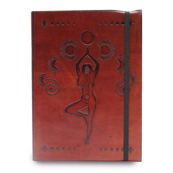 Notitieboek Leren Omslag Cosmic Goddess