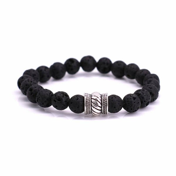 Armband Bali Basic Lava Stone Maat M 18 cm