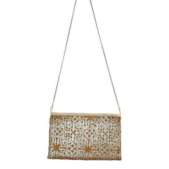 Jute Boho Clutch Zilver Formentera Eivissa 2