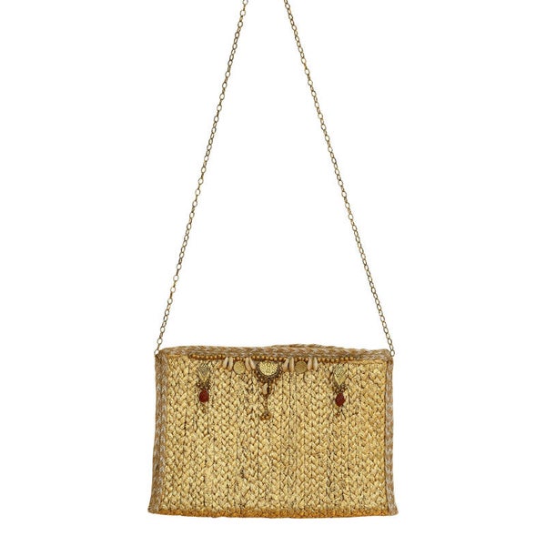 Jute Boho Clutch Goud Cala Olivera 1