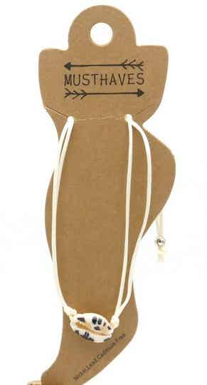 Enkelbandje schelp ecru