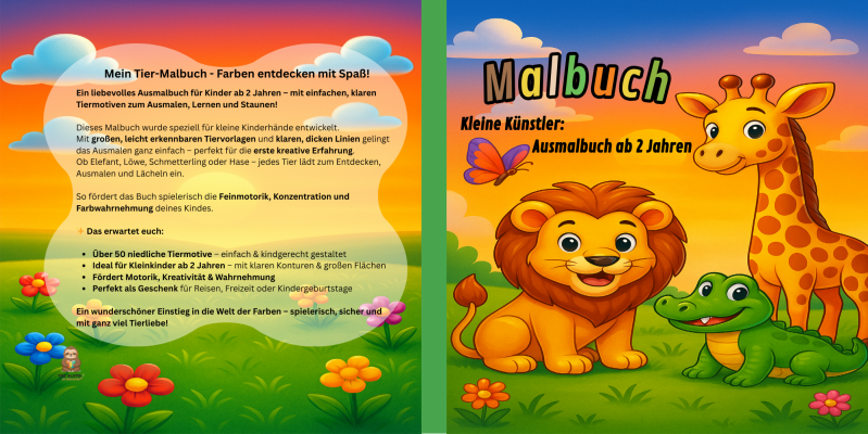 Malbuch für kleine Künstler ab 2 Jahren