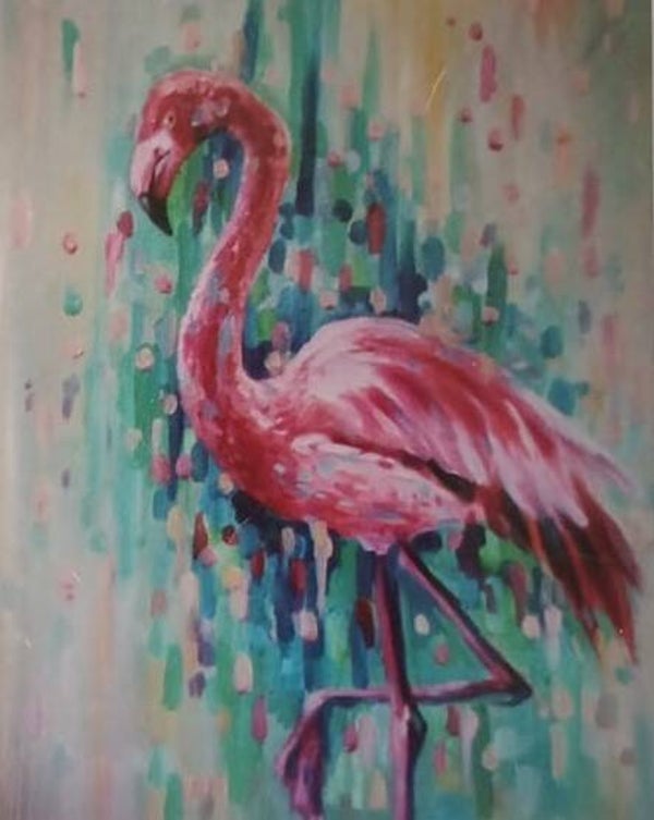 Peinture diamant - Flamant rose   30x40 cm