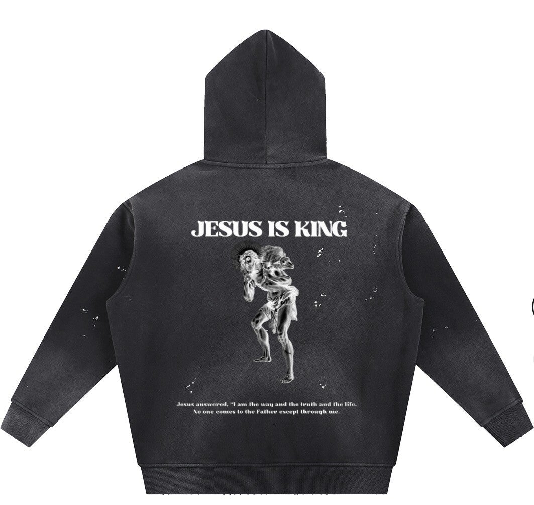 Jesus is king frayed hoodie