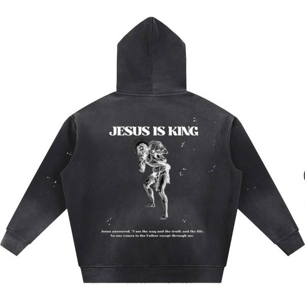 Jesus is king frayed hoodie