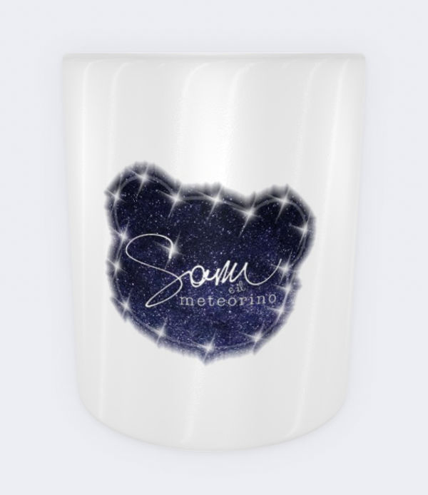 MUG BIANCO con logo blu glitterato