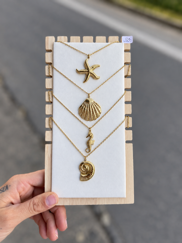 Seestern, Muschel, Seepferdchen, Schnecken Kette