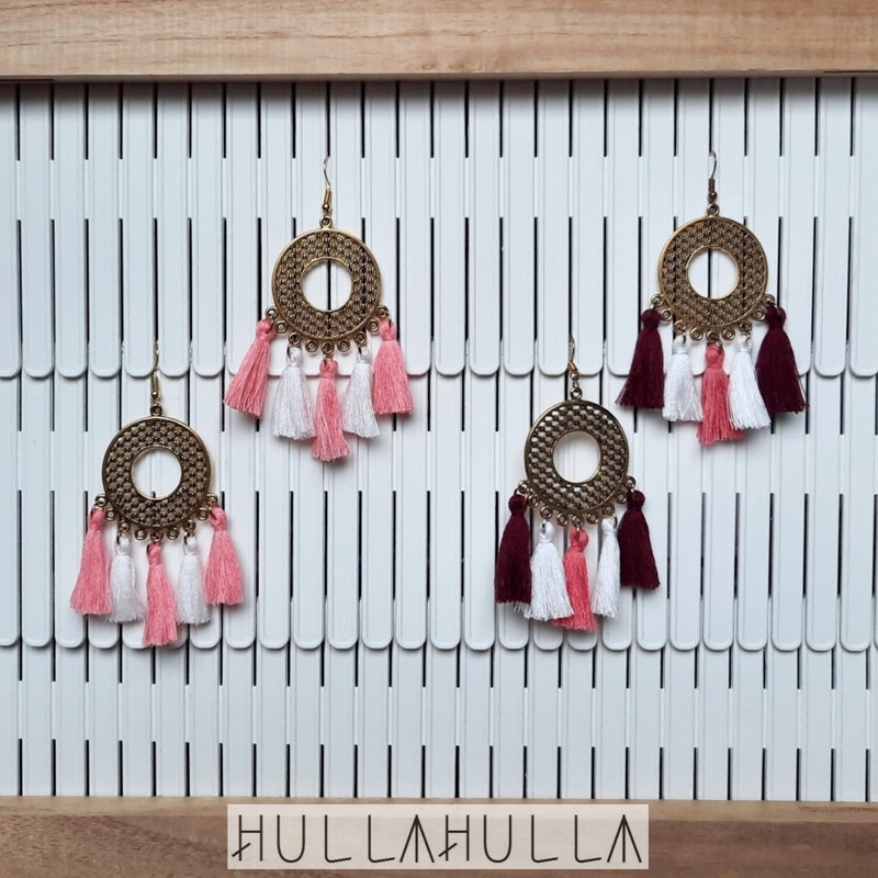 Lachs/Weiß & Dunkel Rot/Weiß