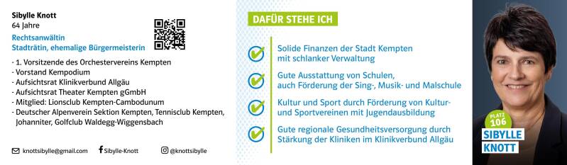 CSU • 3 Stimmen • 106 Knott, Sibylle • Kommunalwahl 8. März 2026