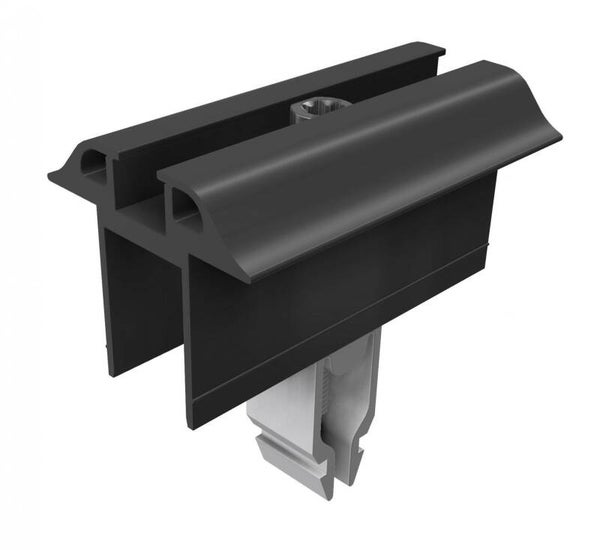 Mittelklemme Vario ohne Erdung, schwarz eloxiert, 100 Stück