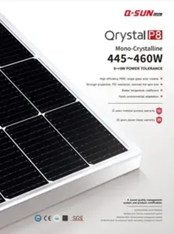 Q-SUN QN-460HT-1 Qrystal P8 Silver Frame, 36 Stück