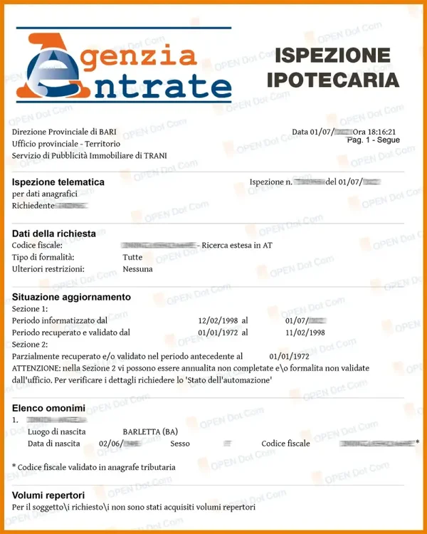 Ispezione ipotecaria