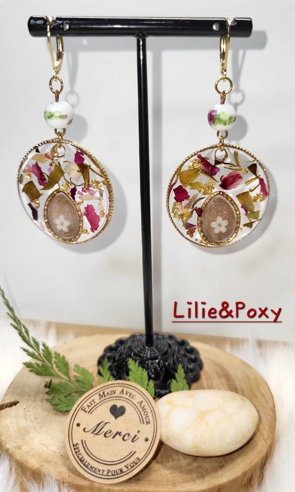 Boucles d'oreilles Créoles Fleuris
