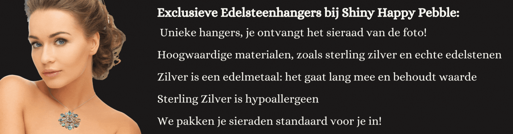 edelsteenhanger sterling zilver