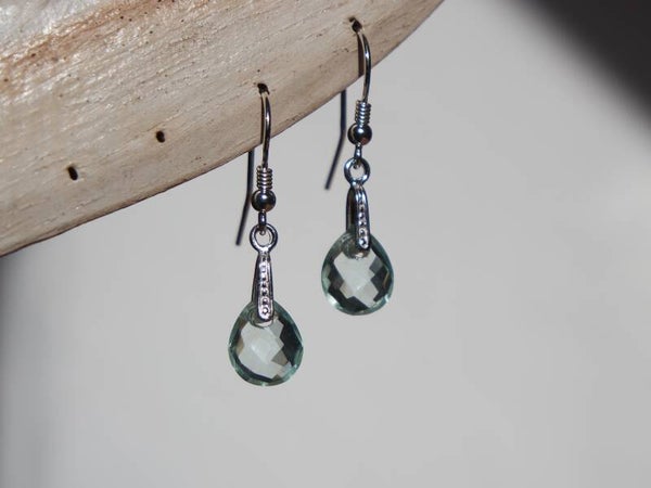 Aquamarijn Sterling Zilveren Oorbellen