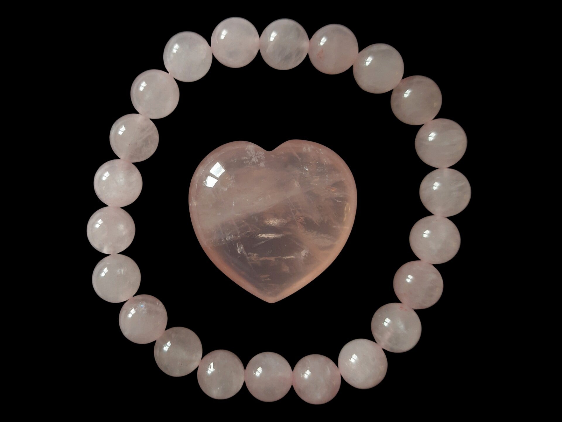 Edelsteen-set Rozenkwarts Hart - Liefde