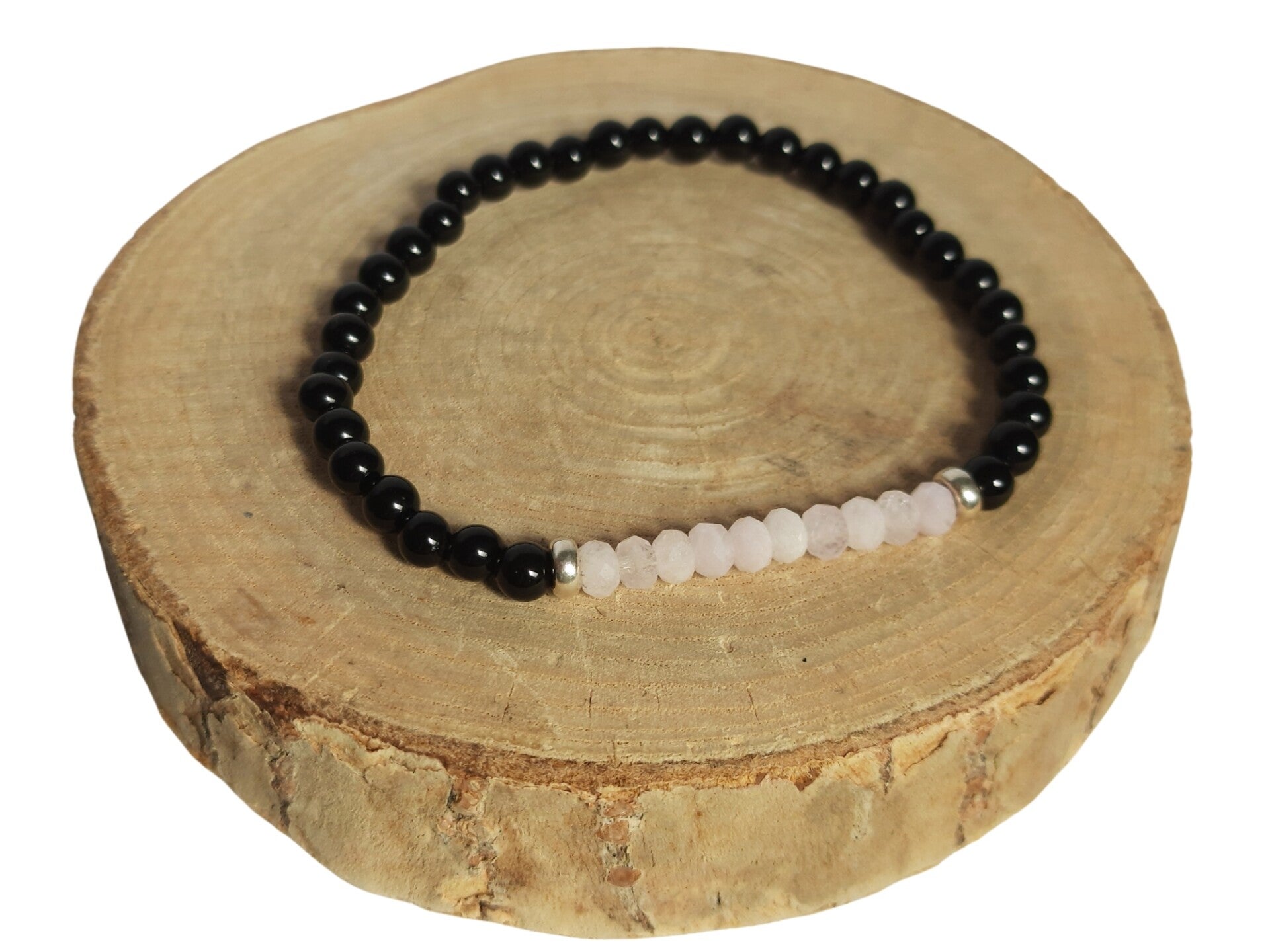 Armband - Zilver, Onyx & Morganiet
