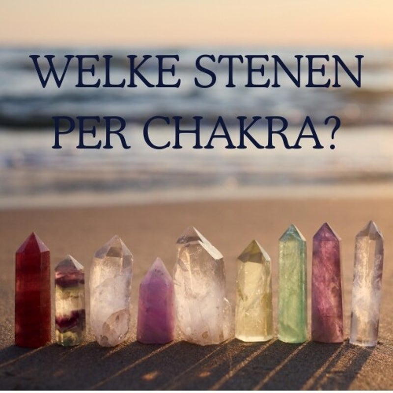 Chakra edelstenen set met zeven stenen in volgorde van chakra’s