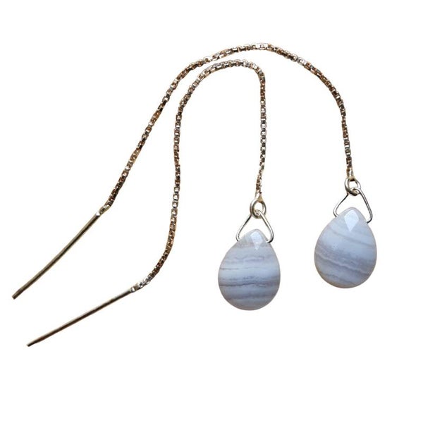 Chalcedoon threader oorbellen