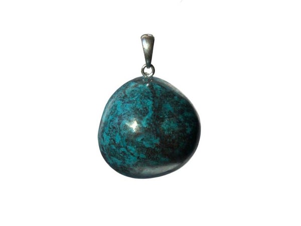 Hanger Chrysocolla - zilveren oogje